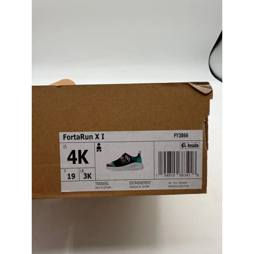 Adidas FortaRun X I Toddler Slip On Shoes - Tie Dye Print - Size 4K FY3866 -NIB